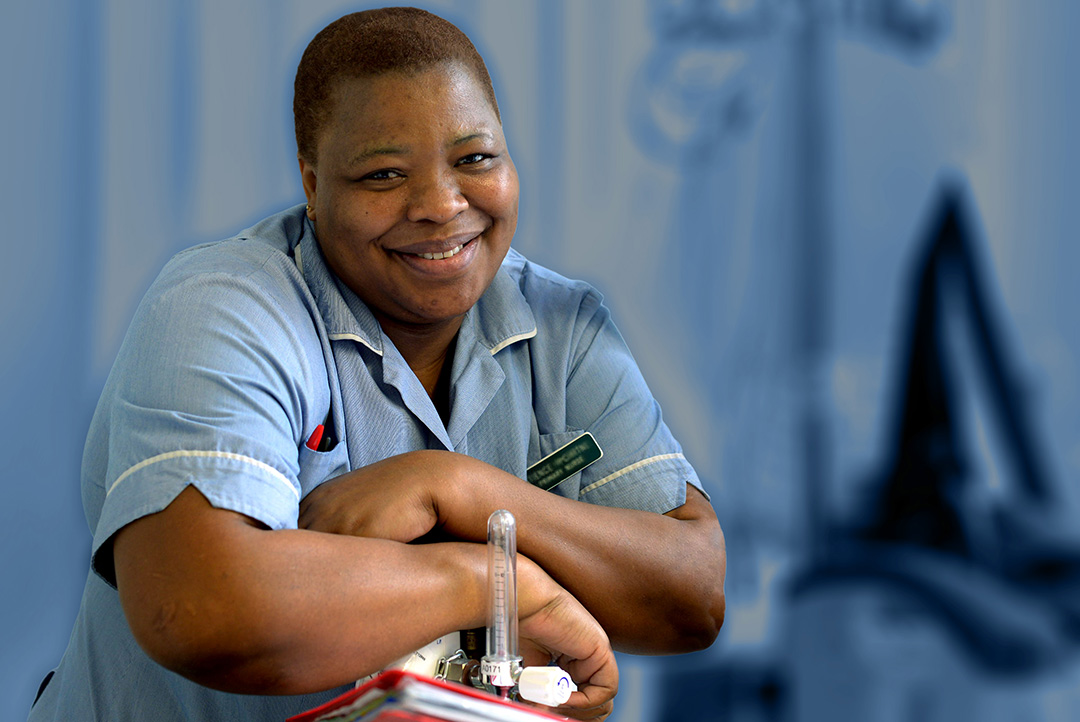 Nurse with blurted and coloured background