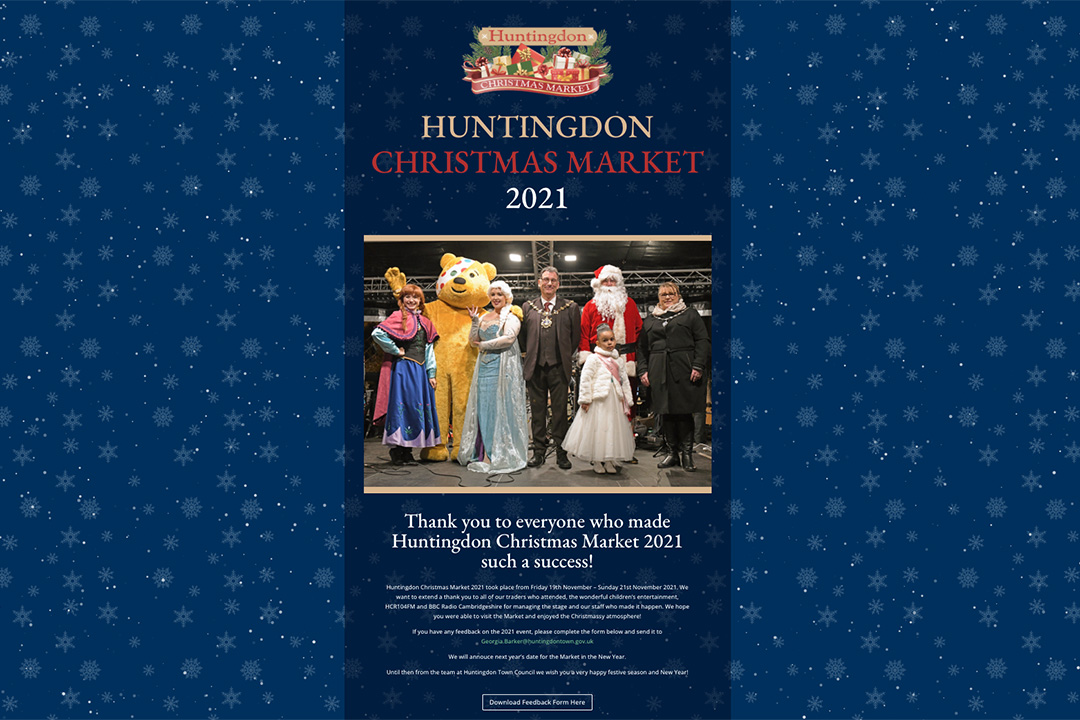 Huntingdon Christmas Market Web Design